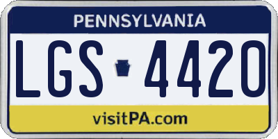 PA license plate LGS4420