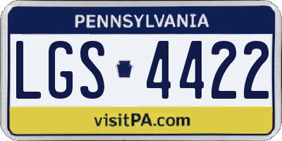 PA license plate LGS4422