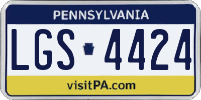 PA license plate LGS4424