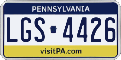 PA license plate LGS4426