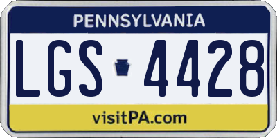 PA license plate LGS4428
