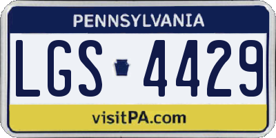 PA license plate LGS4429