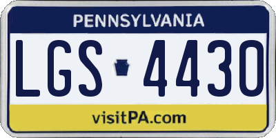 PA license plate LGS4430