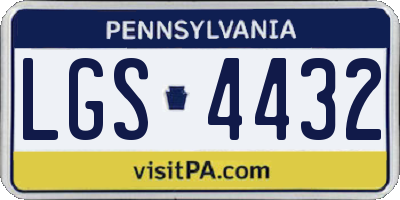PA license plate LGS4432