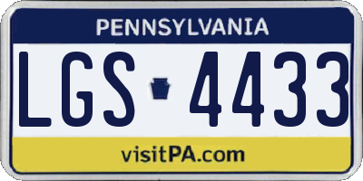 PA license plate LGS4433