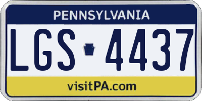 PA license plate LGS4437