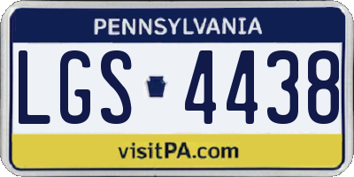 PA license plate LGS4438
