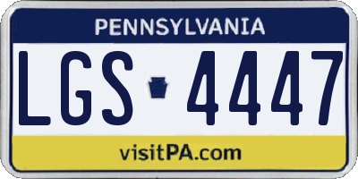 PA license plate LGS4447