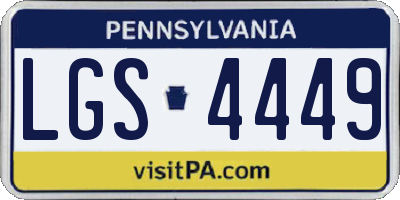 PA license plate LGS4449