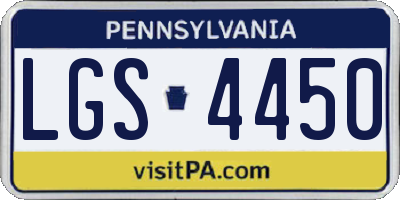 PA license plate LGS4450