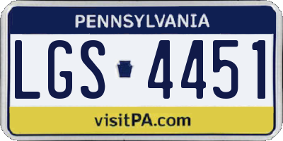 PA license plate LGS4451