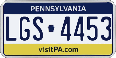 PA license plate LGS4453