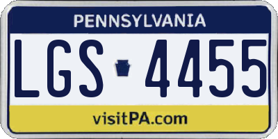 PA license plate LGS4455