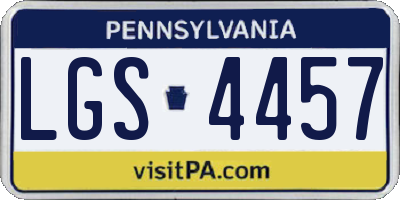 PA license plate LGS4457