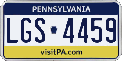 PA license plate LGS4459