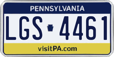 PA license plate LGS4461