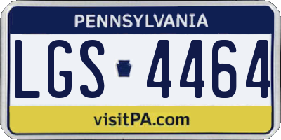 PA license plate LGS4464