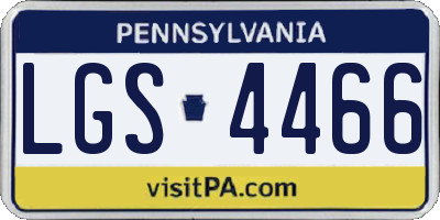 PA license plate LGS4466