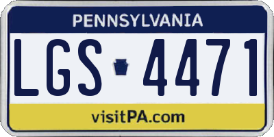 PA license plate LGS4471