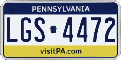 PA license plate LGS4472