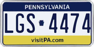 PA license plate LGS4474