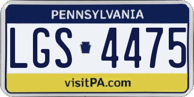 PA license plate LGS4475