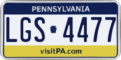 PA license plate LGS4477