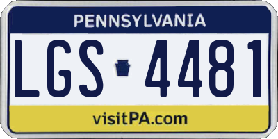 PA license plate LGS4481
