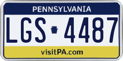 PA license plate LGS4487