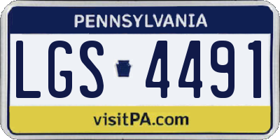 PA license plate LGS4491