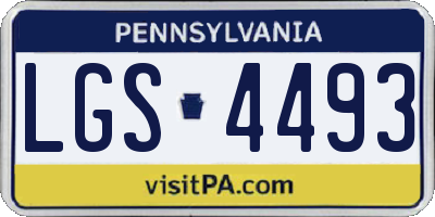 PA license plate LGS4493
