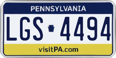 PA license plate LGS4494