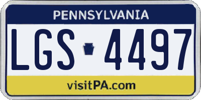 PA license plate LGS4497