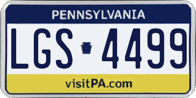 PA license plate LGS4499