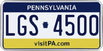 PA license plate LGS4500