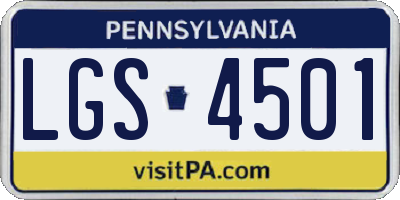 PA license plate LGS4501