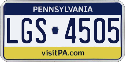 PA license plate LGS4505