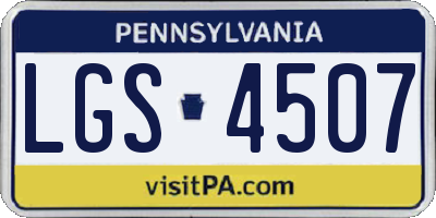 PA license plate LGS4507