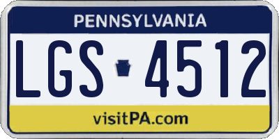 PA license plate LGS4512