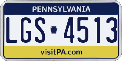 PA license plate LGS4513