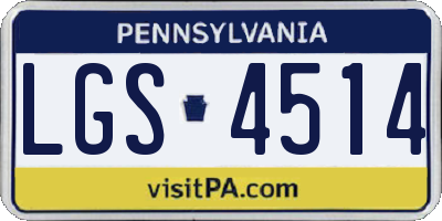PA license plate LGS4514
