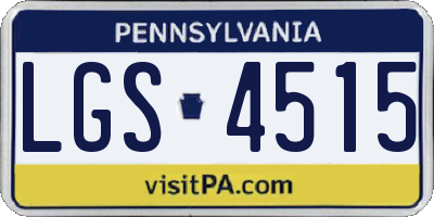 PA license plate LGS4515