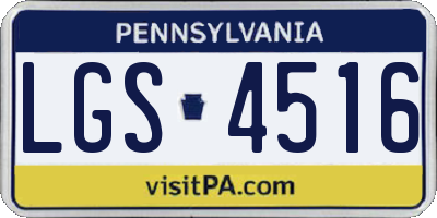 PA license plate LGS4516