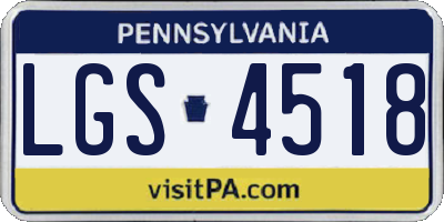 PA license plate LGS4518