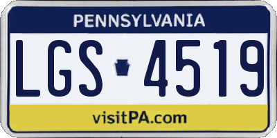 PA license plate LGS4519