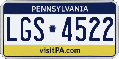 PA license plate LGS4522