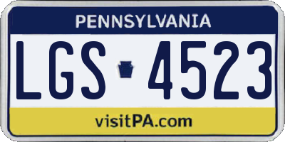PA license plate LGS4523