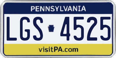 PA license plate LGS4525