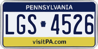 PA license plate LGS4526