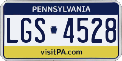 PA license plate LGS4528